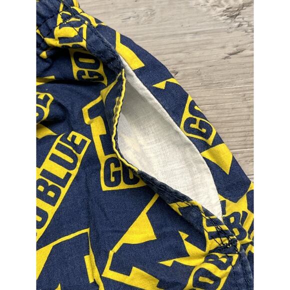 Vintage 90s University of Michigan Shorts Bottom Drawers Drawstring Go Blue Sz M - Picture 5 of 8